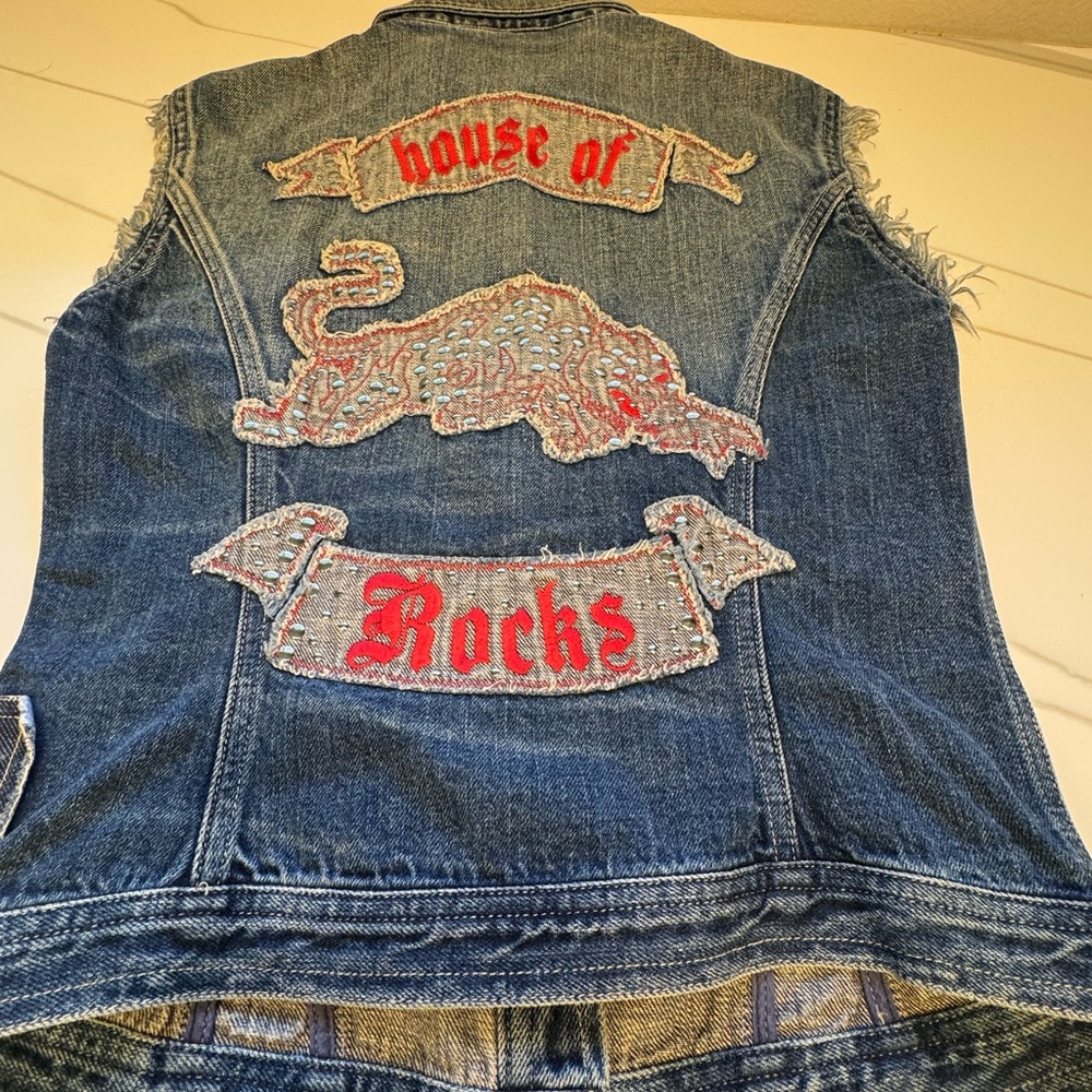 Versace Denim Vest with Patches - Picture 11 of 16